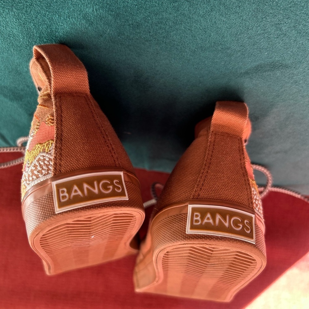 BANGS Brown High-Top Sneakers with Sun and Landscape Design size 7 - Picture 5 of 16